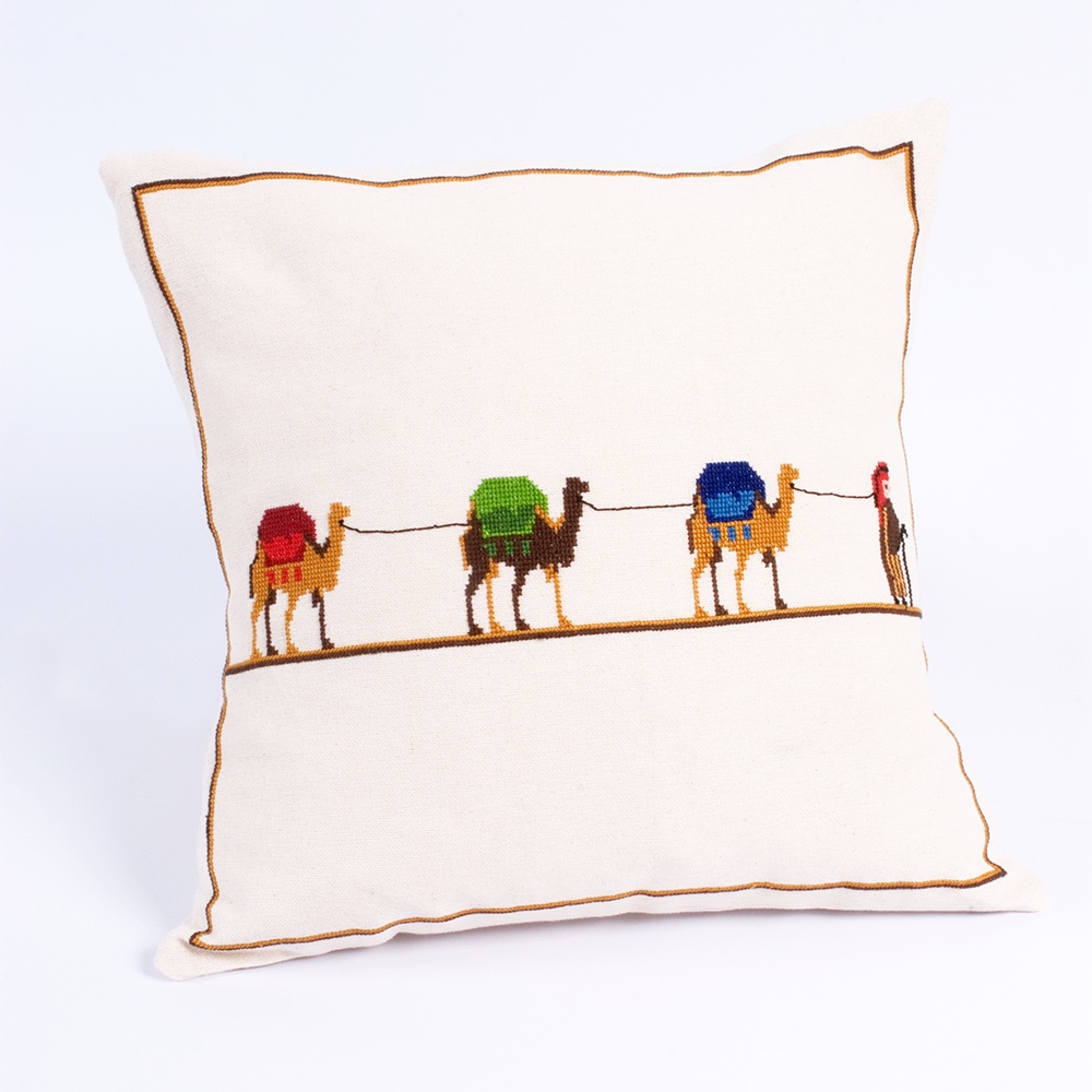 Embroidered Cushion Cover - Desert Caravan